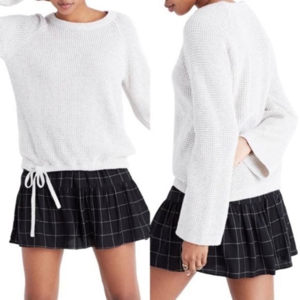 Madewell Wafflestitch Drawstring Sweater